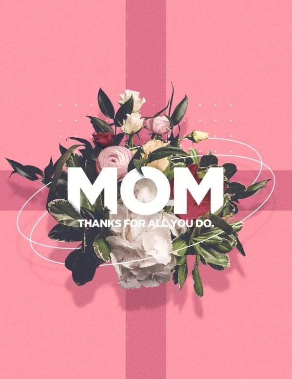 Mother's Day Pink Church Flyer