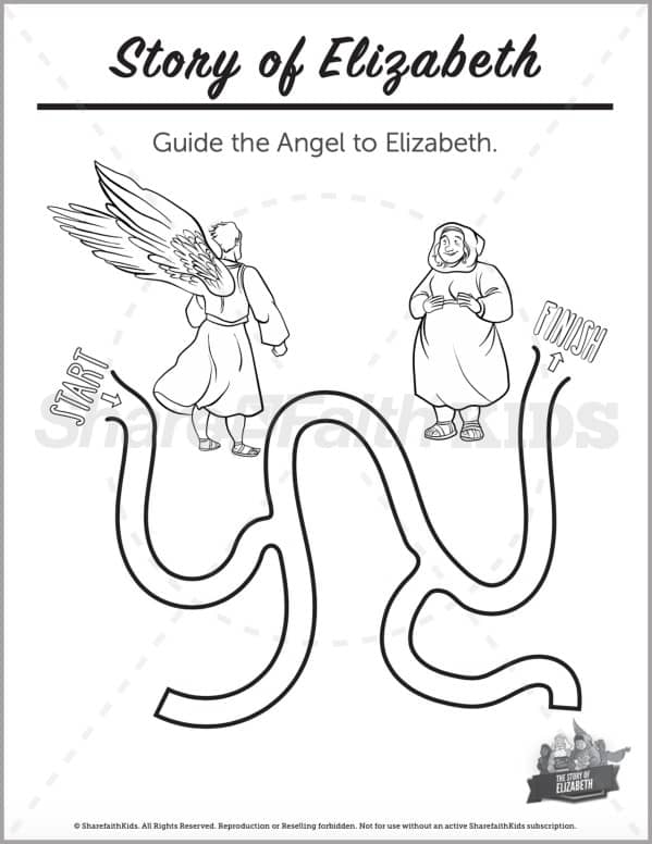 Luke 1 The Story of Elizabeth Preschool Mazes