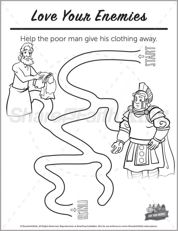 Matthew 5 Love Your Enemies Preschool Mazes