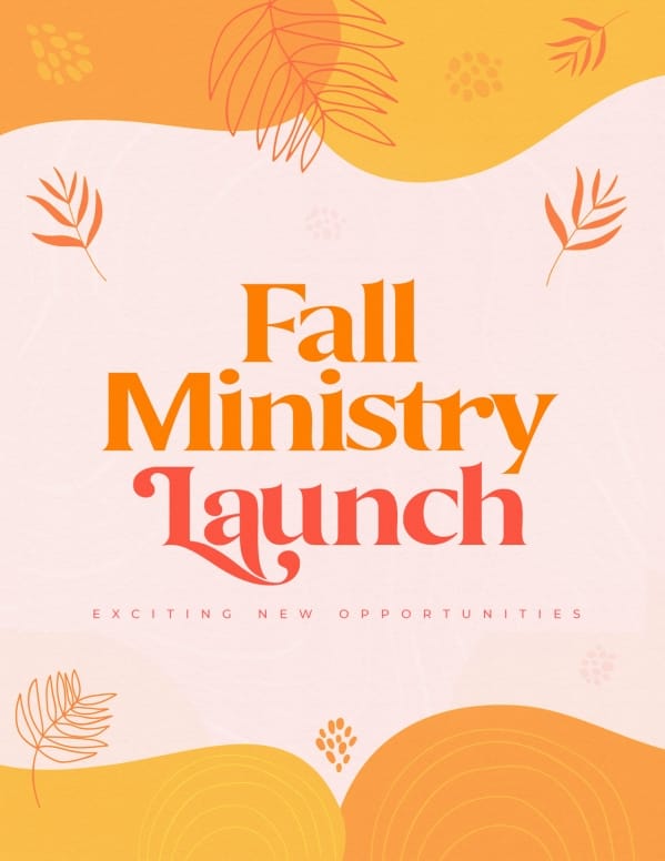 Fall Ministry Launch Orange Church Flyer