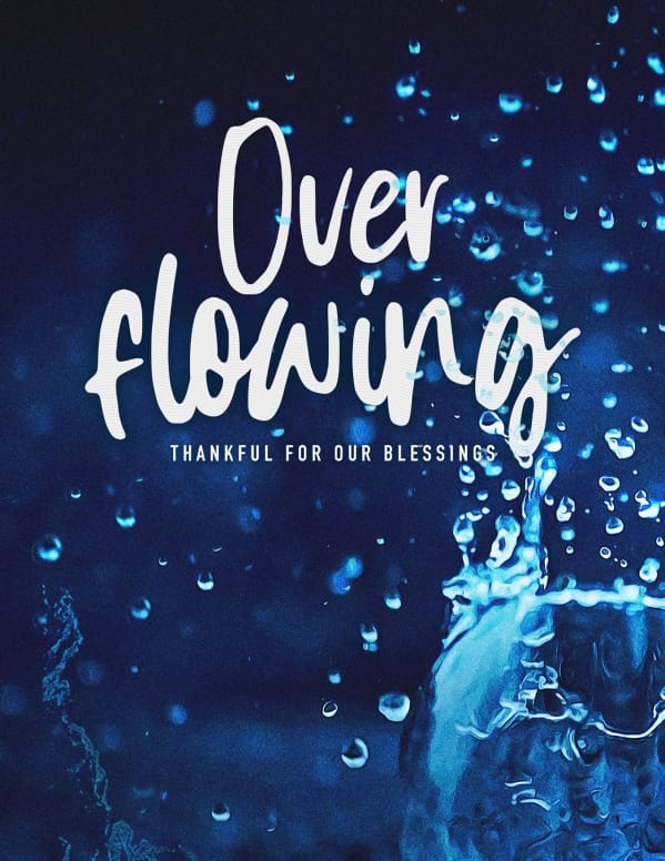Overflowing Thankful For Our Blessings Church Flyer