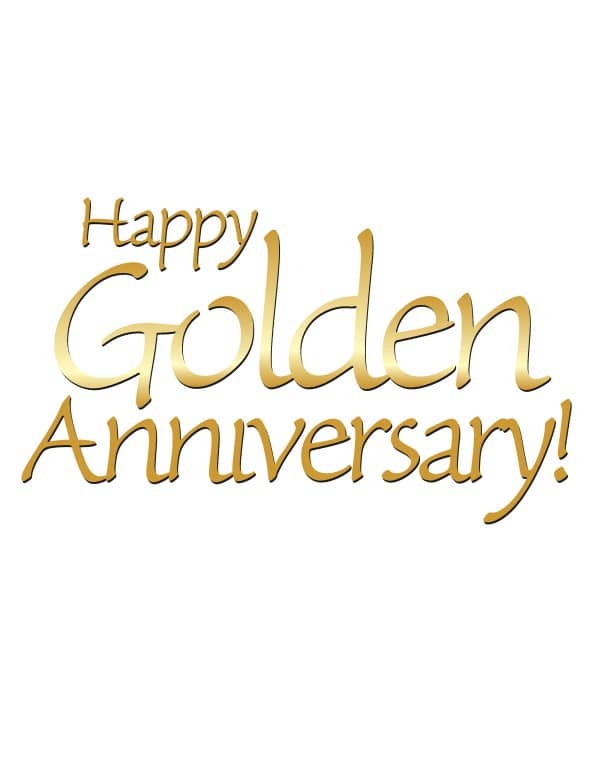 Happy Golden Anniversary words