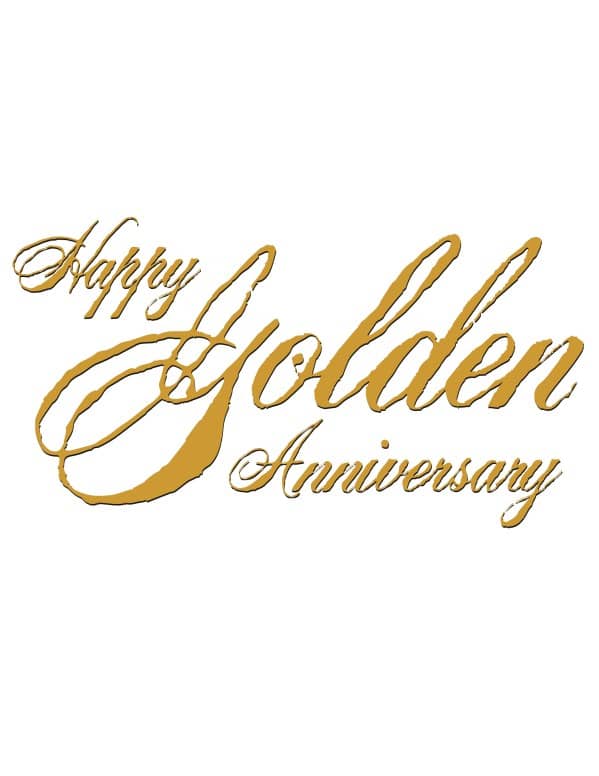 Golden Anniversary Script with Antique Effect