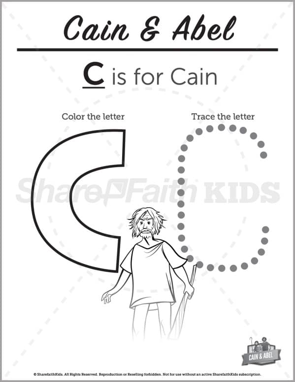 Genesis 4 Cain & Abel Preschool Letter Coloring