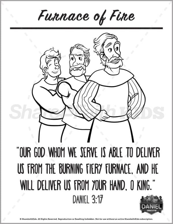 Daniel 3 The Fiery Furnace Preschool Coloring Pages
