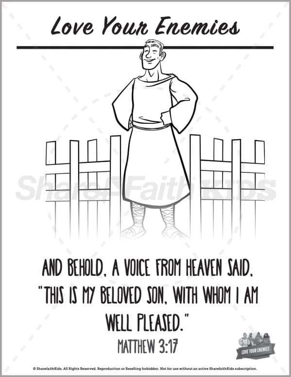 Matthew 5 Love Your Enemies Preschool Coloring Pages