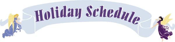 Angels with Holiday Schedule Banner