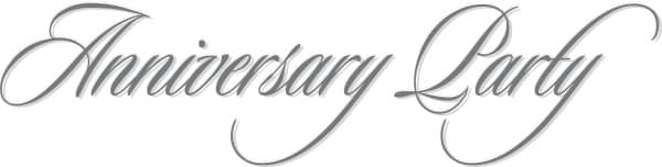 Flowing Script Anniversary Party Wordart