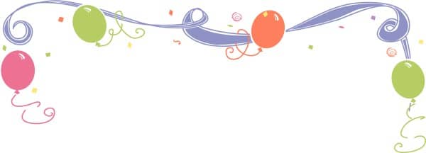 Whimsical Ribbon and Birthday Balloon Header