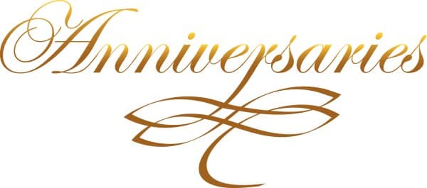 Elegant and Golden Anniversaries Script with Ornament