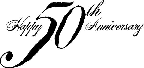 Black 50th Anniversary Wordart