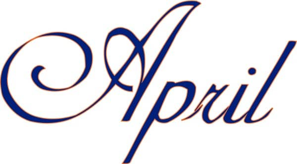 Elegant Navy Blue April