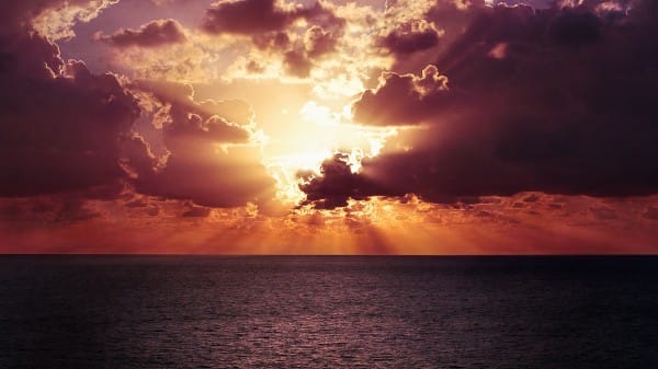 Sunset Cloudbreak Christian Stock Photo