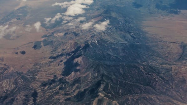 Aerial View of a Mountain Range Christian Landscape Stock Photo