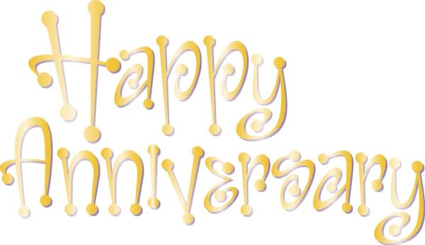 Golden Happy Anniversary Wordart