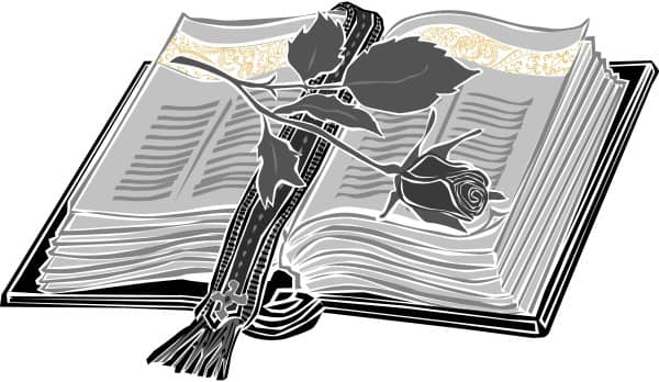 BW Bible with Stylized Rose