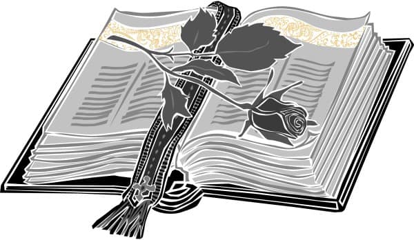 BW Bible with Stylized Rose