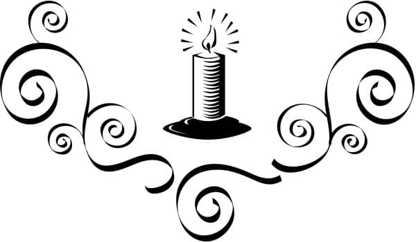 Lit Candle with Flourish