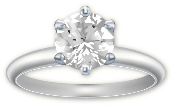 Round Cut Diamond Wedding Ring