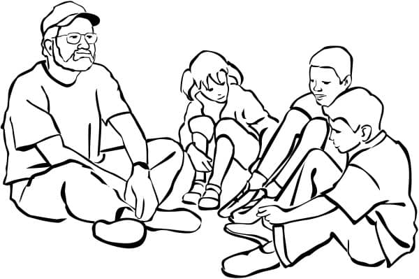 Male Teacher and Students