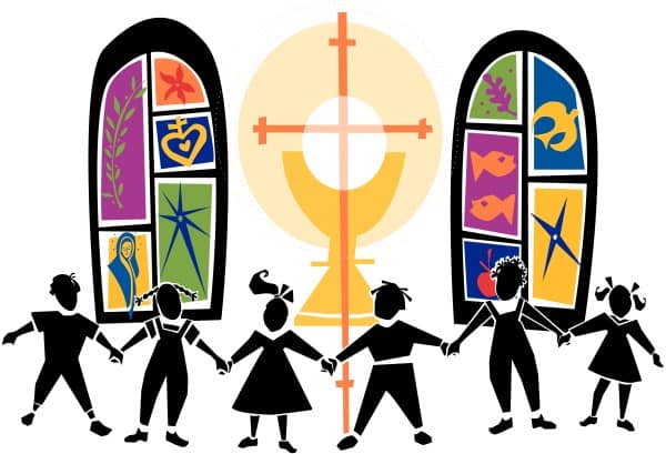 Chain of Kids at Church