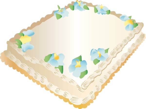 Sheet Cake with Blue Flowers