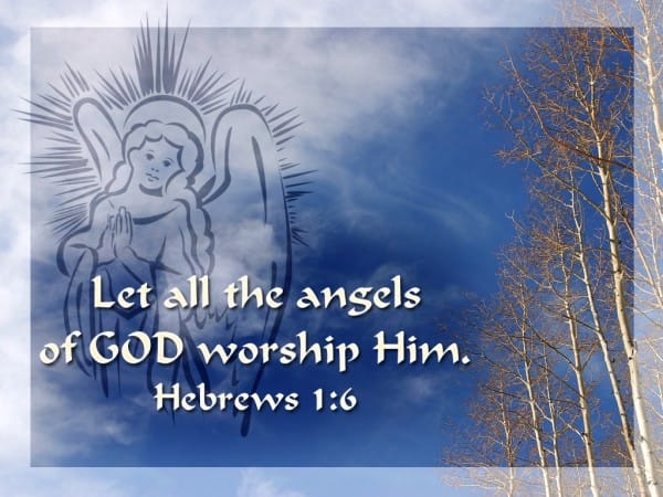 Blue Sky, Angel, and Hebrews Verse