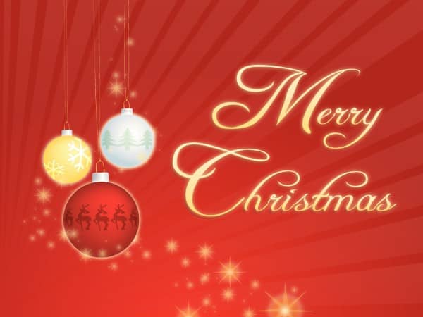 Yellow, White and Red Ornaments with Stars