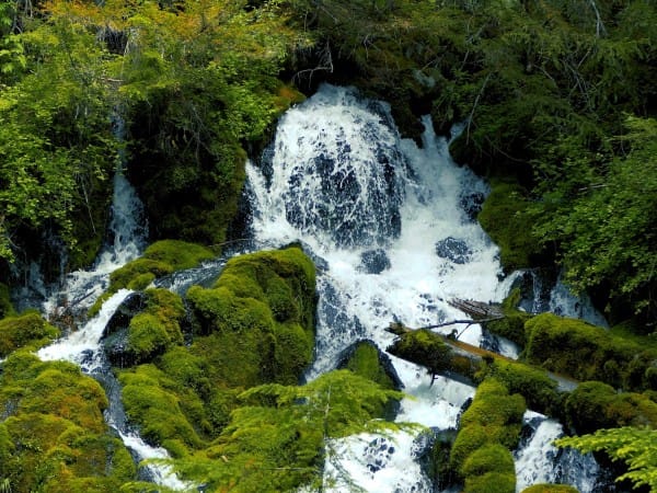 Cascading River Rock Worship Background