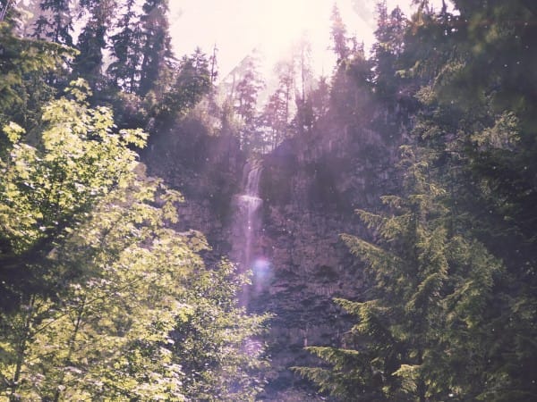 Sunlit Waterfall Church Background
