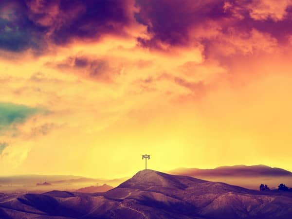 He Is Risen Easter Cross Church Worship Background