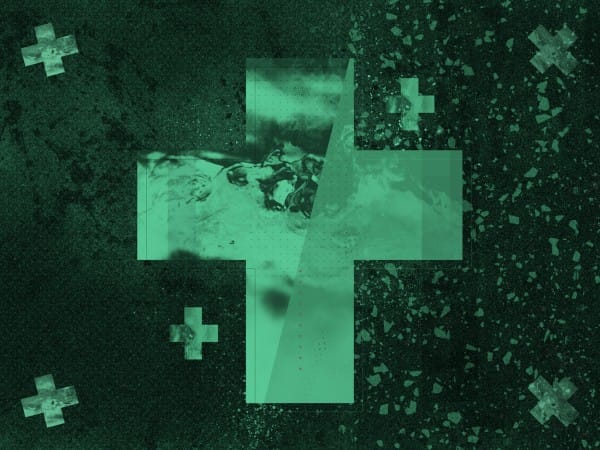Green Cross Words Of Life Worship Background