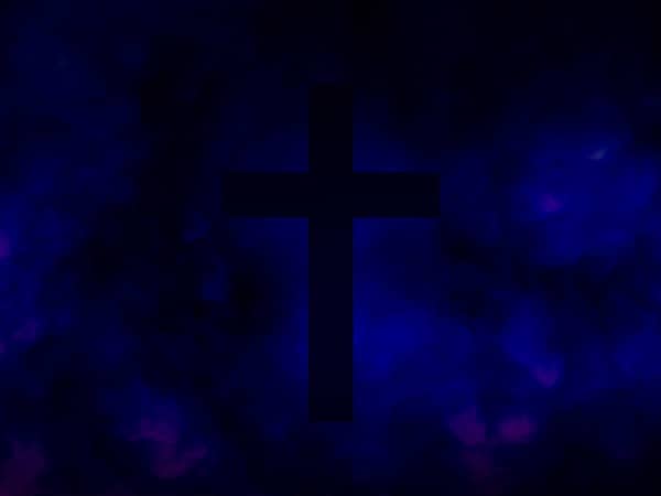 Royal Blue Cross Abstract Clouds Worship Background