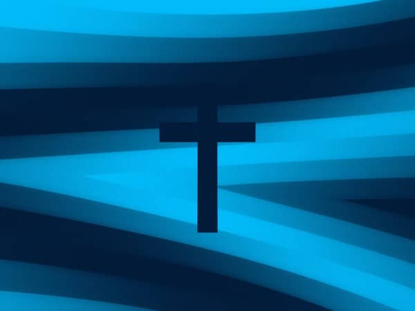 Pixel Waves Cross Worship Background