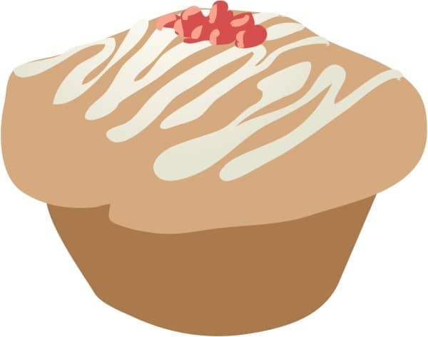Muffin With Strawberry Garnish
