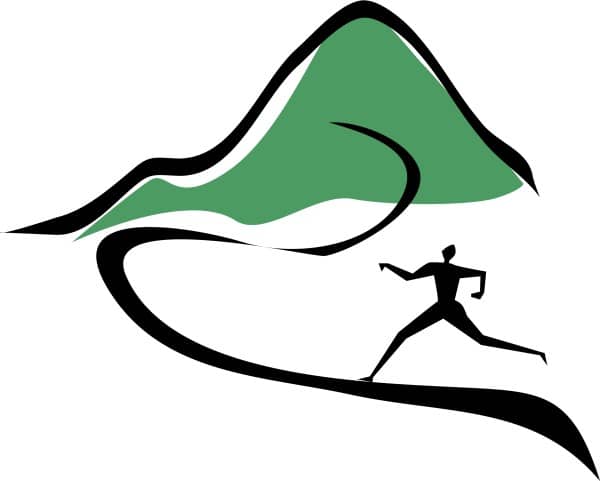 Figure Running Toward Mountain