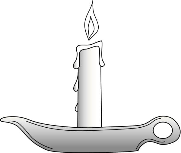 Single Candle in Dish