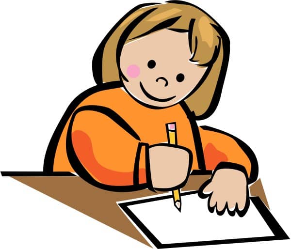 Young Girl Writing