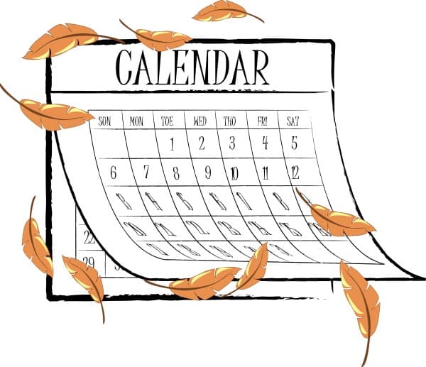 Fall Leaves Calendar