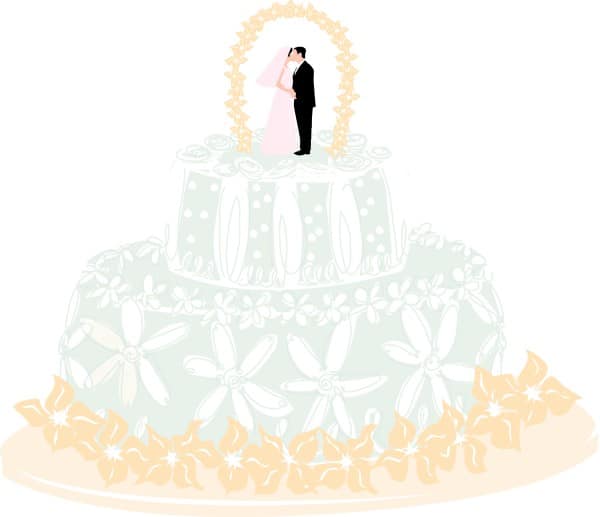 Floral Theme Wedding Cake