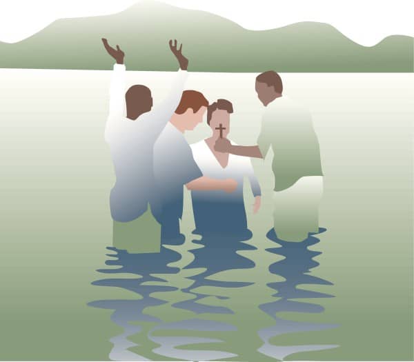 Simple Baptism Scene green river