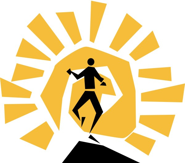 Stylized Man with Sunburst