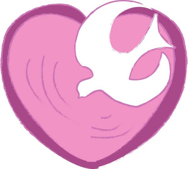 Ascending Dove and Heart Clipart