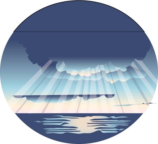 Rays of Light on Ocean Scene