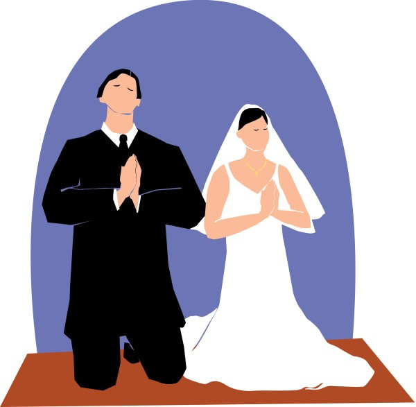Couple Kneeling in Prayer