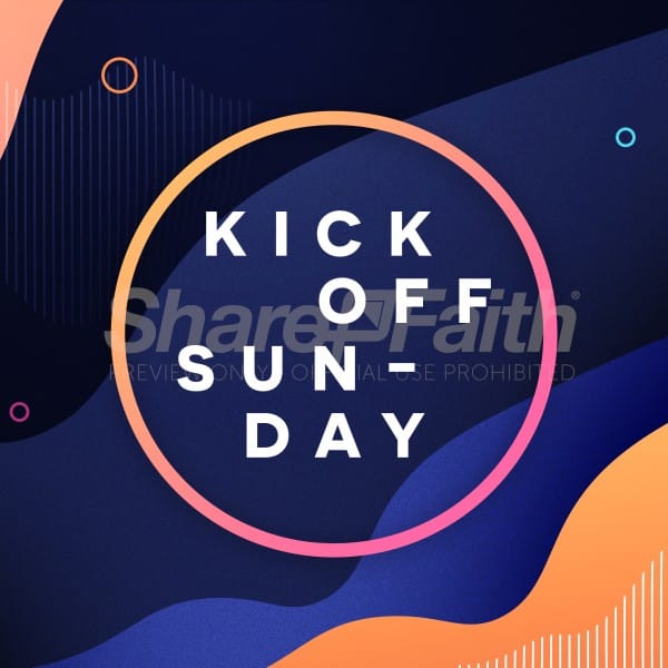 Kick Off Sunday Blue Social Media Graphic