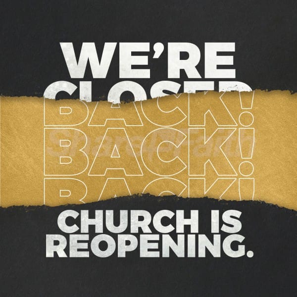 We're Back Social Media Graphic