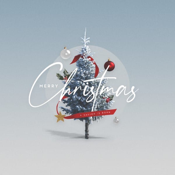 Merry Christmas White Christmas Social Media Graphic