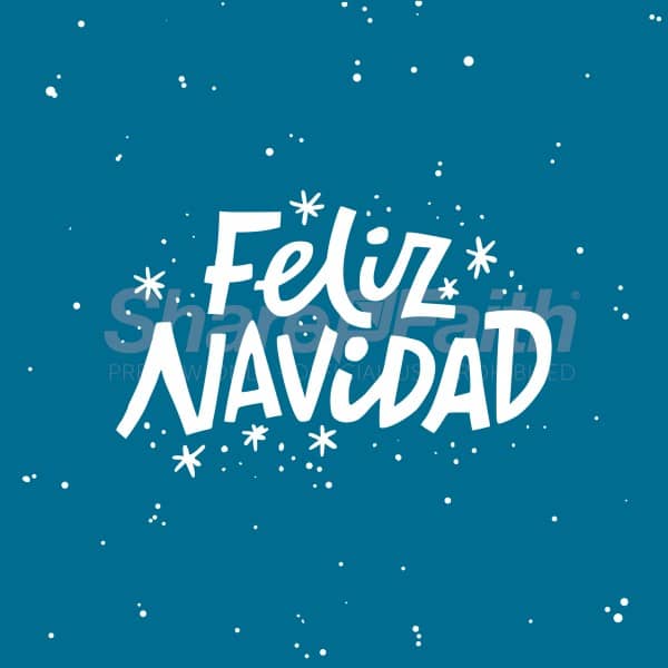 Feliz Navidad Blue Social Media Graphic