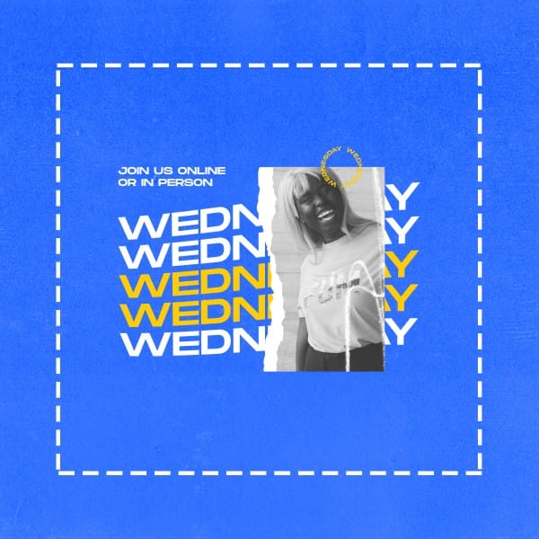 Wednesday Blue Social Media Graphic